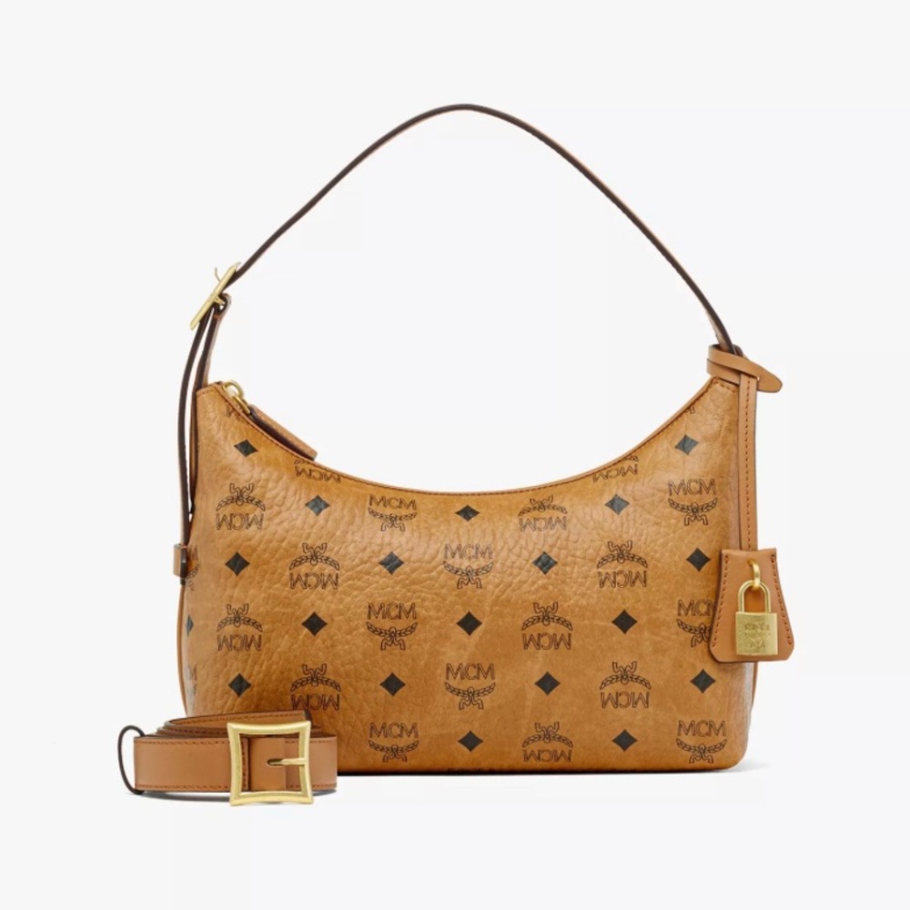 NEW!  MCM Brown Monogram Aren Hobo Bag
